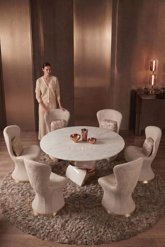 Ivory Orbit Artful Dining Table