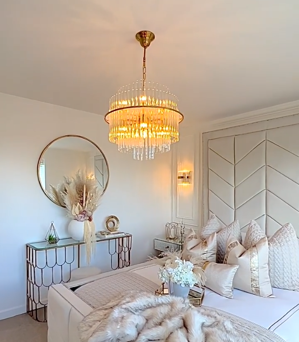 Rylight 13-Light Round Glass Rods Chandelier