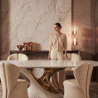 Miarea Sculptural Leather Dining Chair