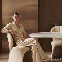 Miarea Sculptural Leather Dining Chair