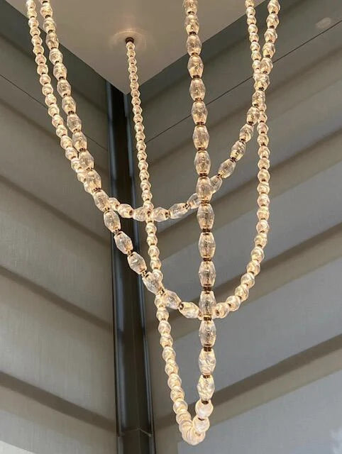 Rylight Glass Pearl Necklace Pendnat Chandelier