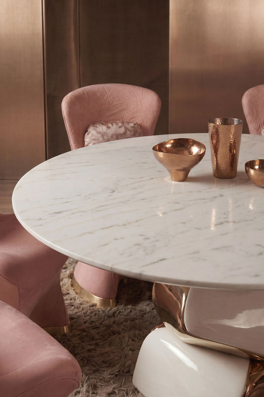 Ivory Orbit Artful Dining Table
