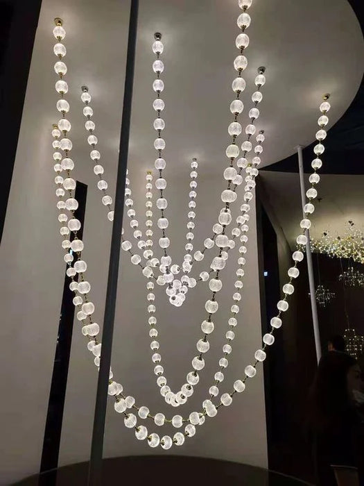 Rylight Modern Style Creative Pearl Necklace Chandelier