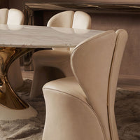 Miarea Sculptural Leather Dining Chair