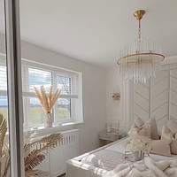 Rylight 13-Light Round Glass Rods Chandelier