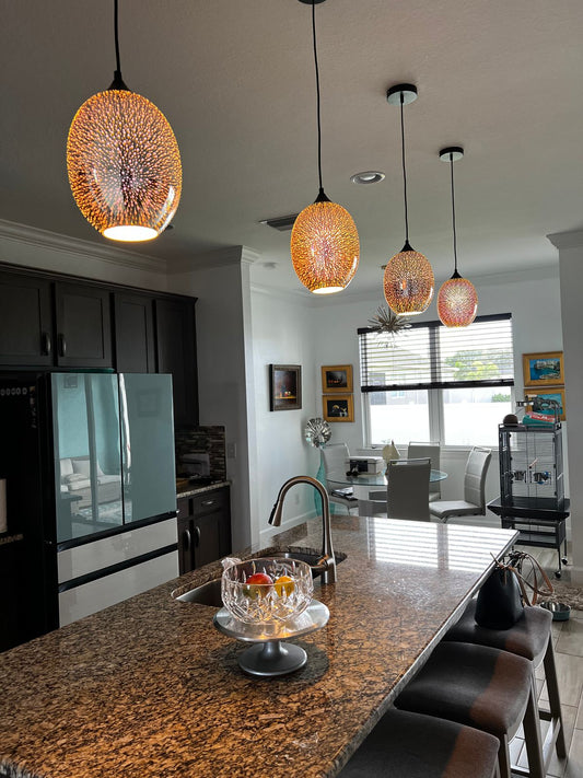 Rylight 3D kleurrijke glazen vuurwerkkunst hanglamp