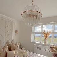 Rylight 13-Light Round Glass Rods Chandelier