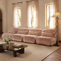 Pompadour French Vintage Velvet Modular Sofa