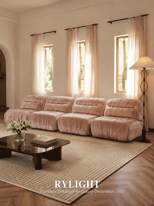 Pompadour French Vintage Velvet Modular Sofa
