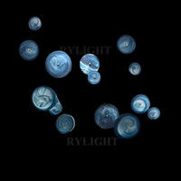 Rylight Modern Coastal Blue Swirl Glass Wall Sculpture Set of 3