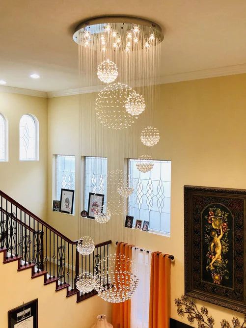 Rylight Designer-recommended Spiral Crystal Raindrop Chandelier