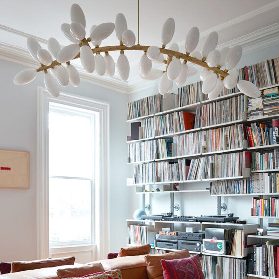 Rylight Nordic 44-Bulb Grape Glass Arching Chandelier
