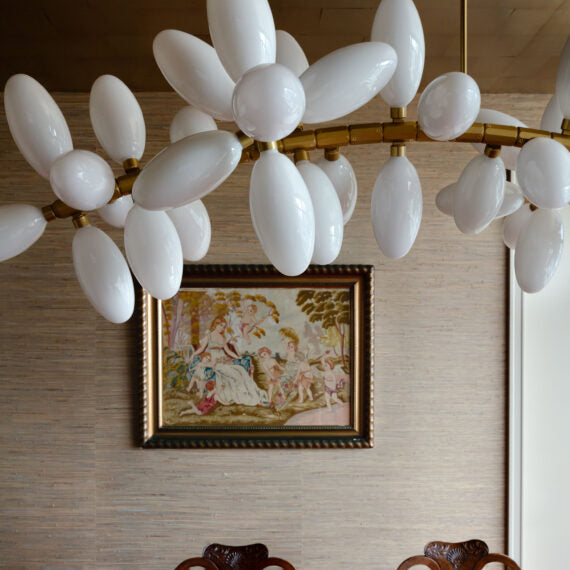Rylight Nordic 44-Bulb Grape Glass Arching Chandelier