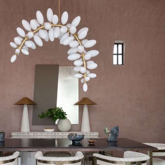 Rylight Nordic 44-Bulb Grape Glass Arching Chandelier