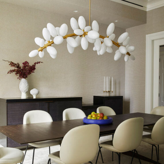 Rylight Nordic 44-Bulb Grape Glass Arching Chandelier