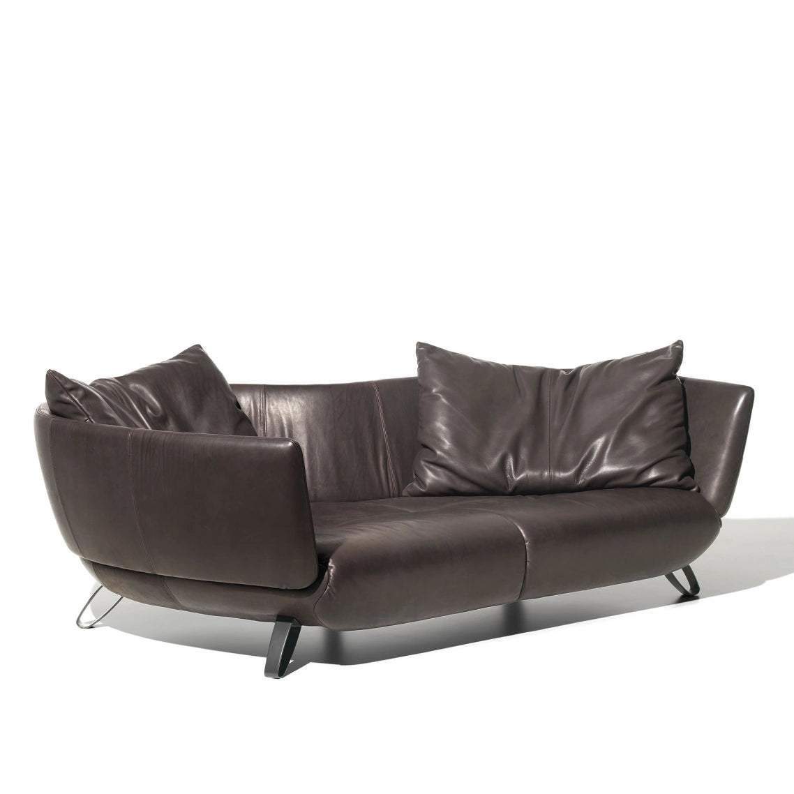 Rylight irregular Sofa in Espresso/Black/Leather Upholstery