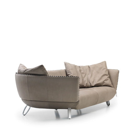 Rylight irregular Sofa in Espresso/Black/Leather Upholstery