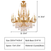 Rylight extra grote luxe kristallen kaarskroonluchter met kwastjes