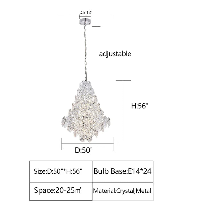 Rylight Honeycomb Glass Tiered Chandelier