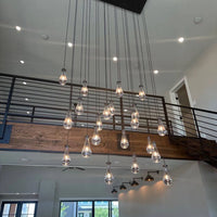 Modern Raindrop Crystal Chandelier with Rectangular Canopy