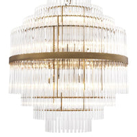 Rylight 13-Light Dimmable Crystal Chandelier in Brass Finish Color