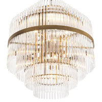 Rylight 13-Light Dimmable Crystal Chandelier in Brass Finish Color