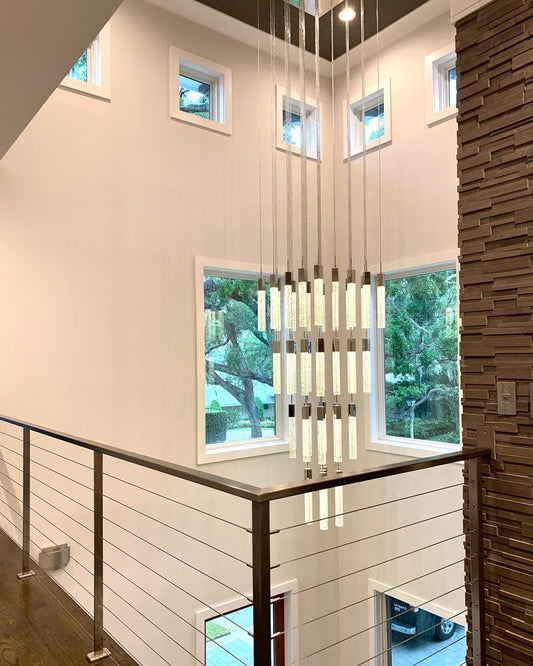 ثريا Rylight 3/7/13/25/41-Light Glacier Bubble Crystsal باللون الذهبي/الكروم/الأسود