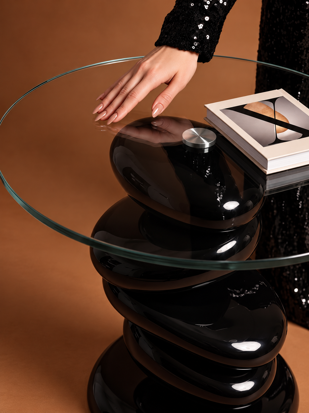 Cairn Noir Sculptural Side Table