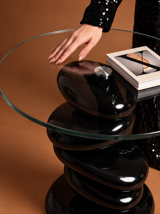 Cairn Noir Sculptural Side Table
