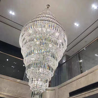 ثريا كريستالية كبيرة جدًا من Rylight مكونة من 11 طبقة بلمسة نهائية من الكروم