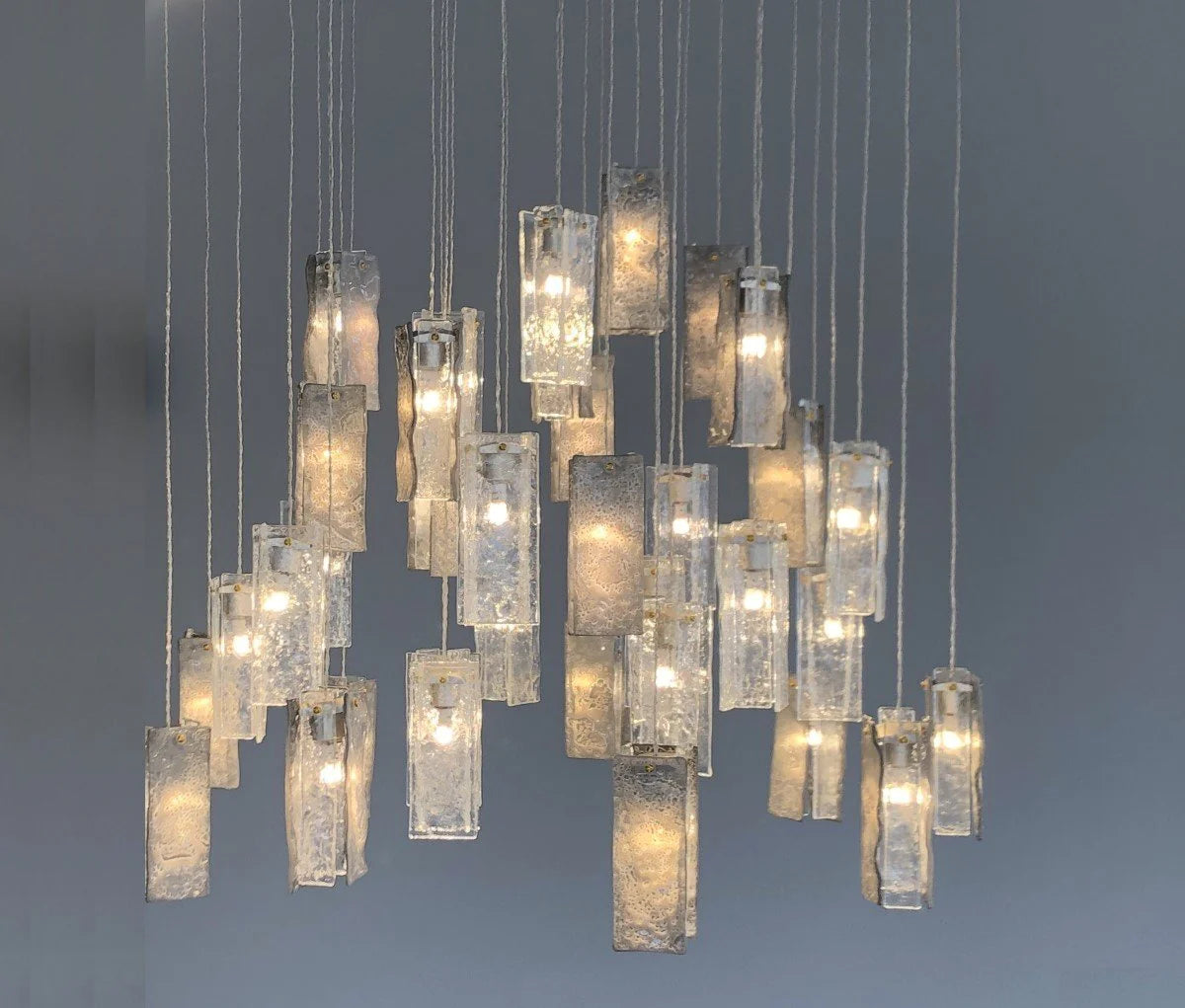 Rylight 1/25/60/84-الضوء الملونة مستطيل العنقودية بلاط زجاجي قلادة/الثريا