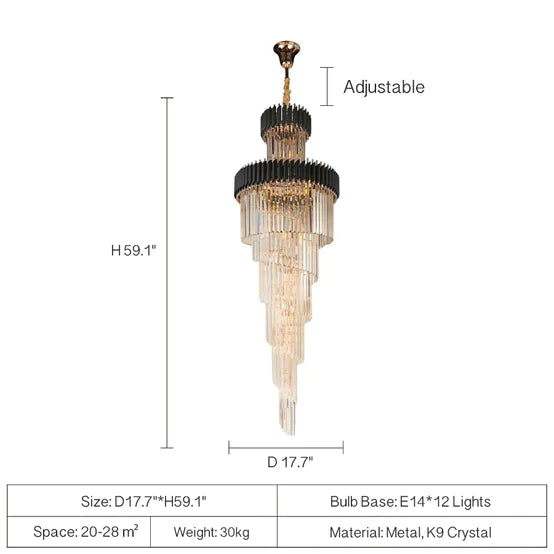 Rylight Spiral Crystal Chandelier