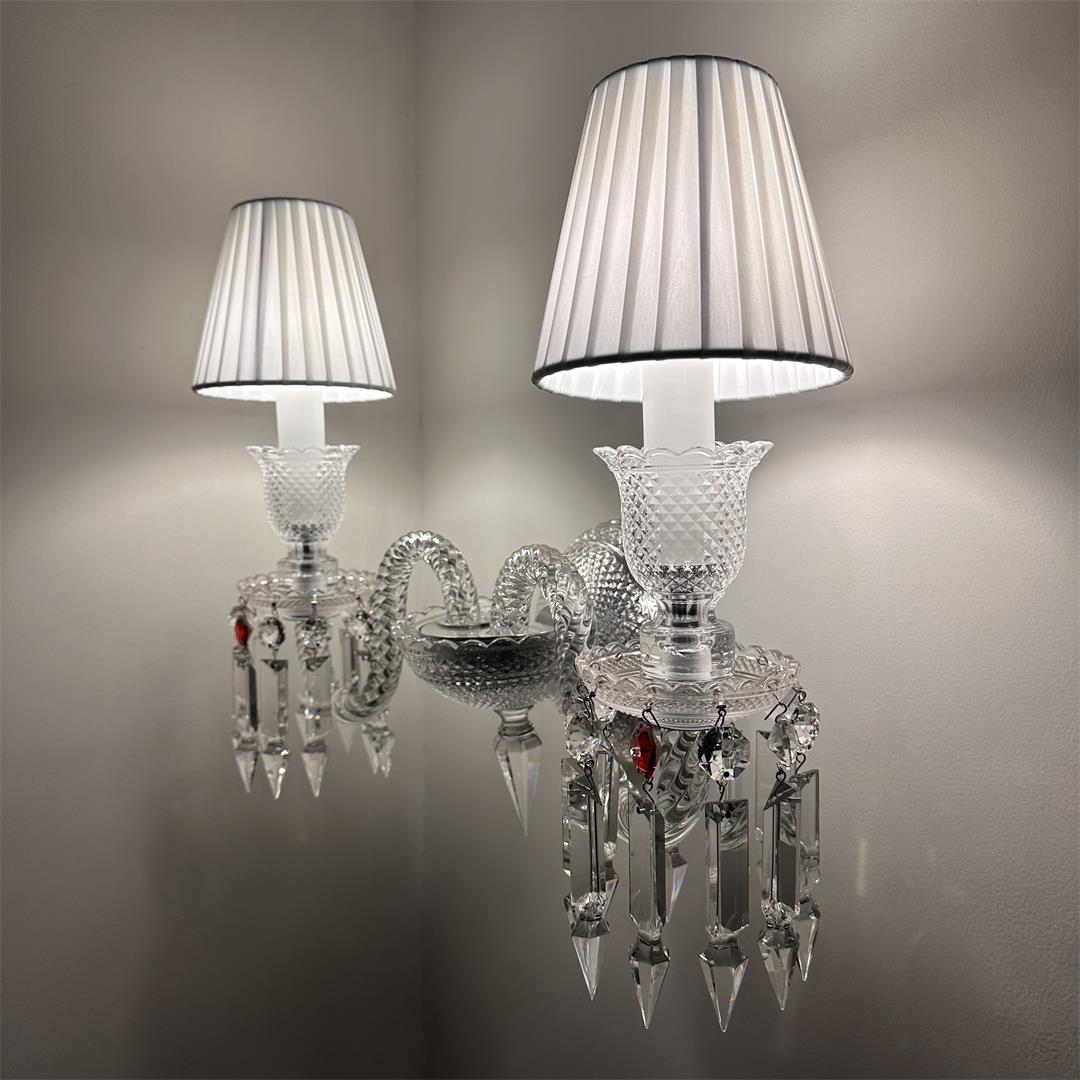 Luxury 2-Candle Crystal Wall Lamp