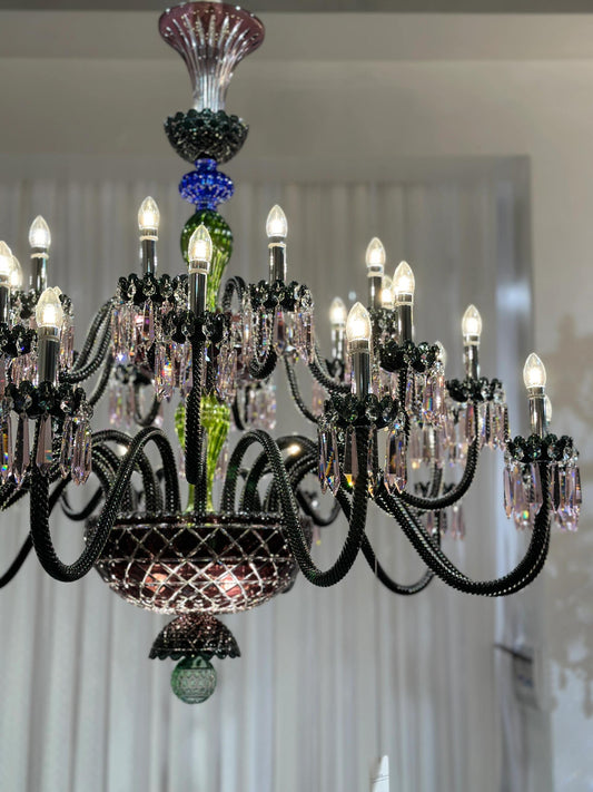 Luxe Empire kleurrijke kristallen kroonluchter voor woonkamer/slaapkamer/hal/hotel/restaurant 