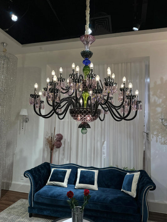 Luxe Empire kleurrijke kristallen kroonluchter voor woonkamer/slaapkamer/hal/hotel/restaurant 