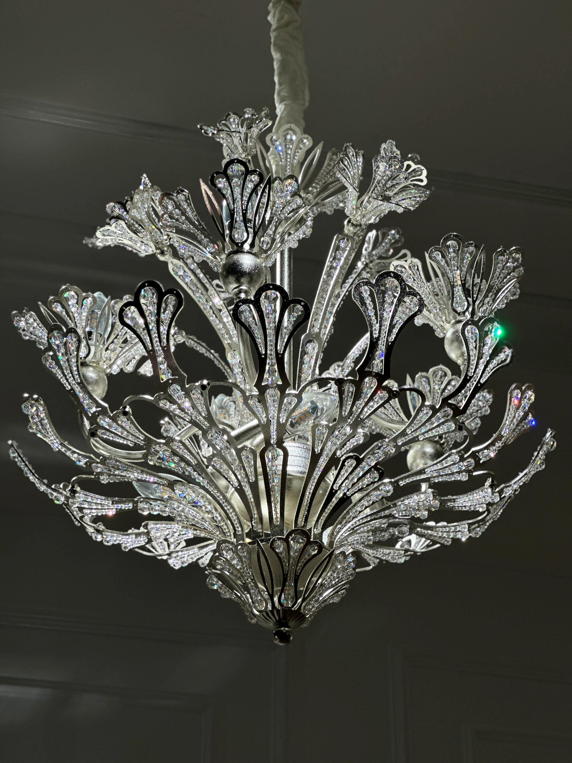 French Style Floral Crystal Chandelier