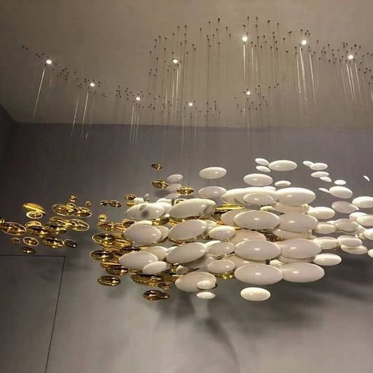 Rylight Modern Artistic Unique Golden Dragon Egg Pendant Ceiling Light Fixture