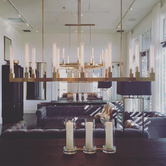 Rylight ronde/lineaire buisvormige glazen kroonluchter