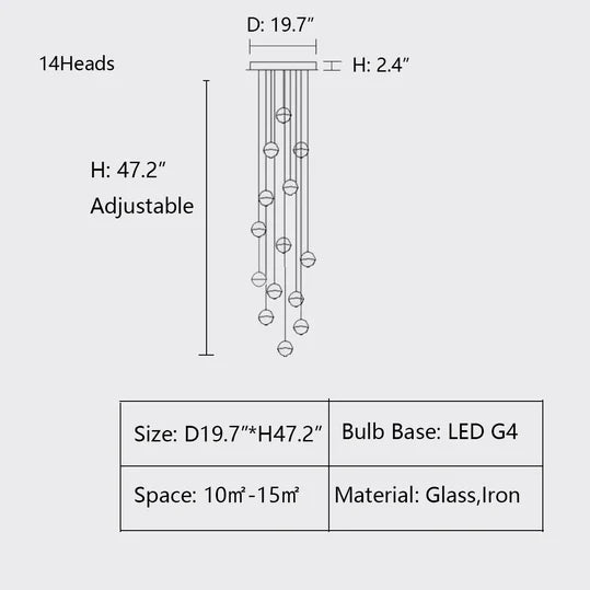 Rylight 7/14/26/36-lichte luchtbellen hangende kroonluchter