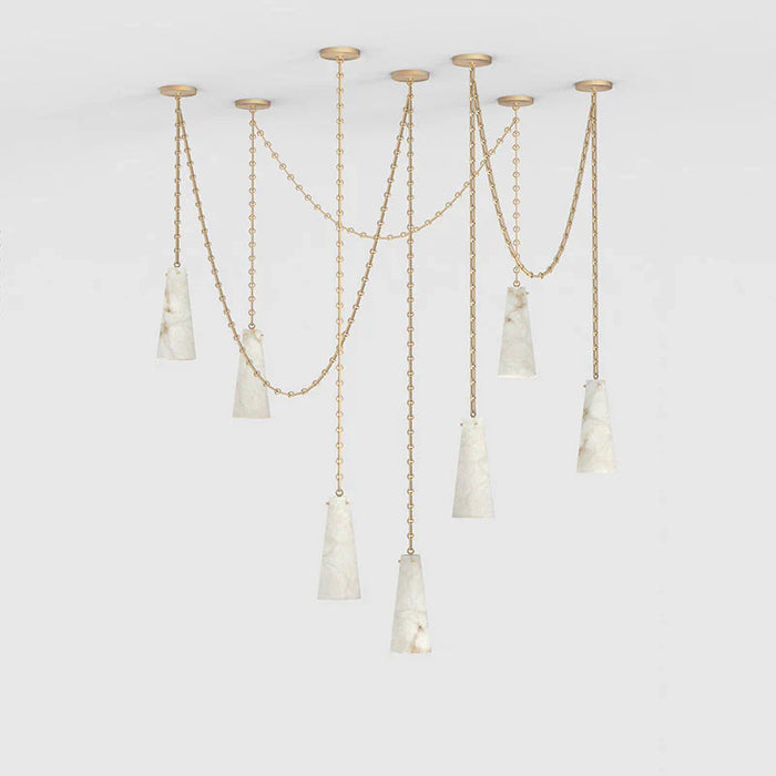 Modern 3/5/7-Light Marble Alabaster Chandelier for Living Room/Dining Room