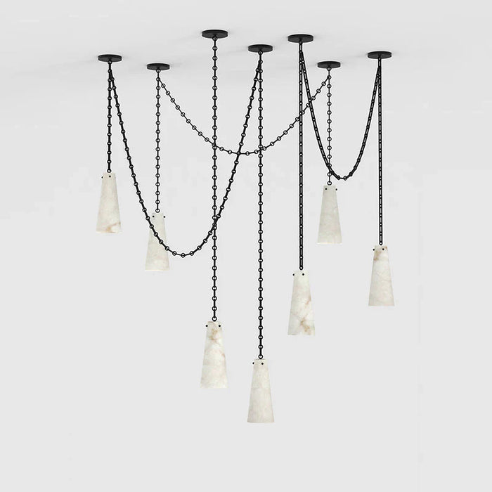 Modern 3/5/7-Light Marble Alabaster Chandelier for Living Room/Dining Room