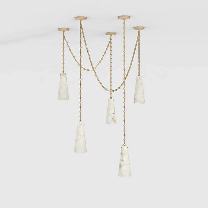 Modern 3/5/7-Light Marble Alabaster Chandelier for Living Room/Dining Room