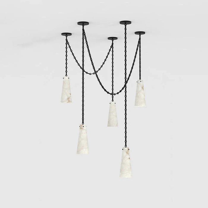 Modern 3/5/7-Light Marble Alabaster Chandelier for Living Room/Dining Room