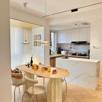 Rylight Franse crèmekleurige ovale/ronde schelpvormige eettafel 