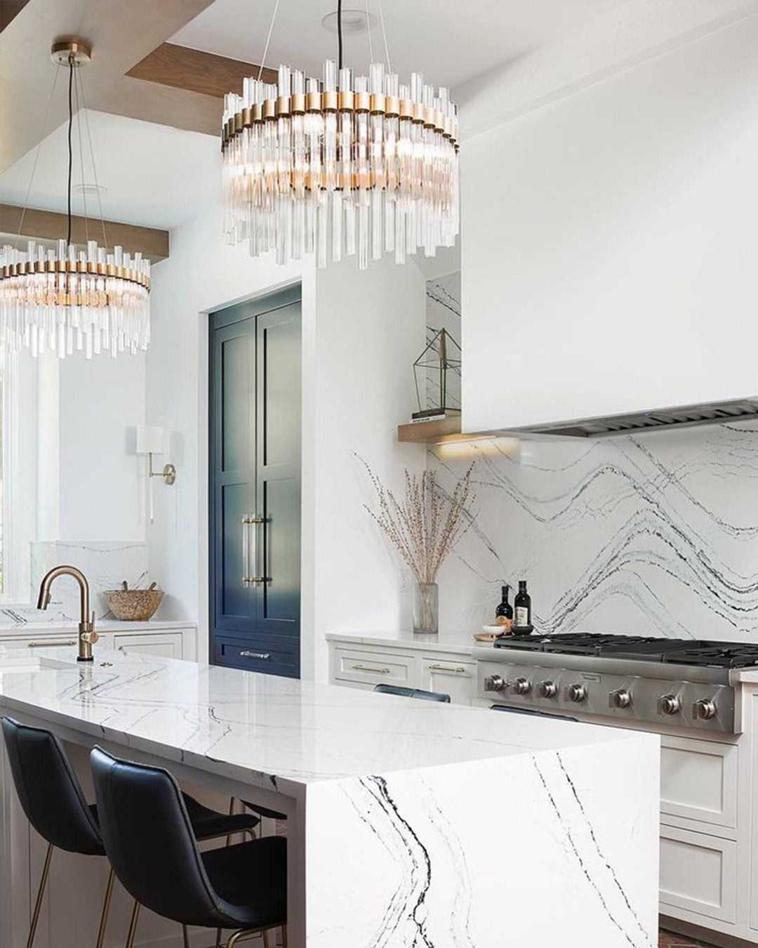 Moderne ronde glazen kroonluchter voor woon-/eetkamer/slaapkamer 