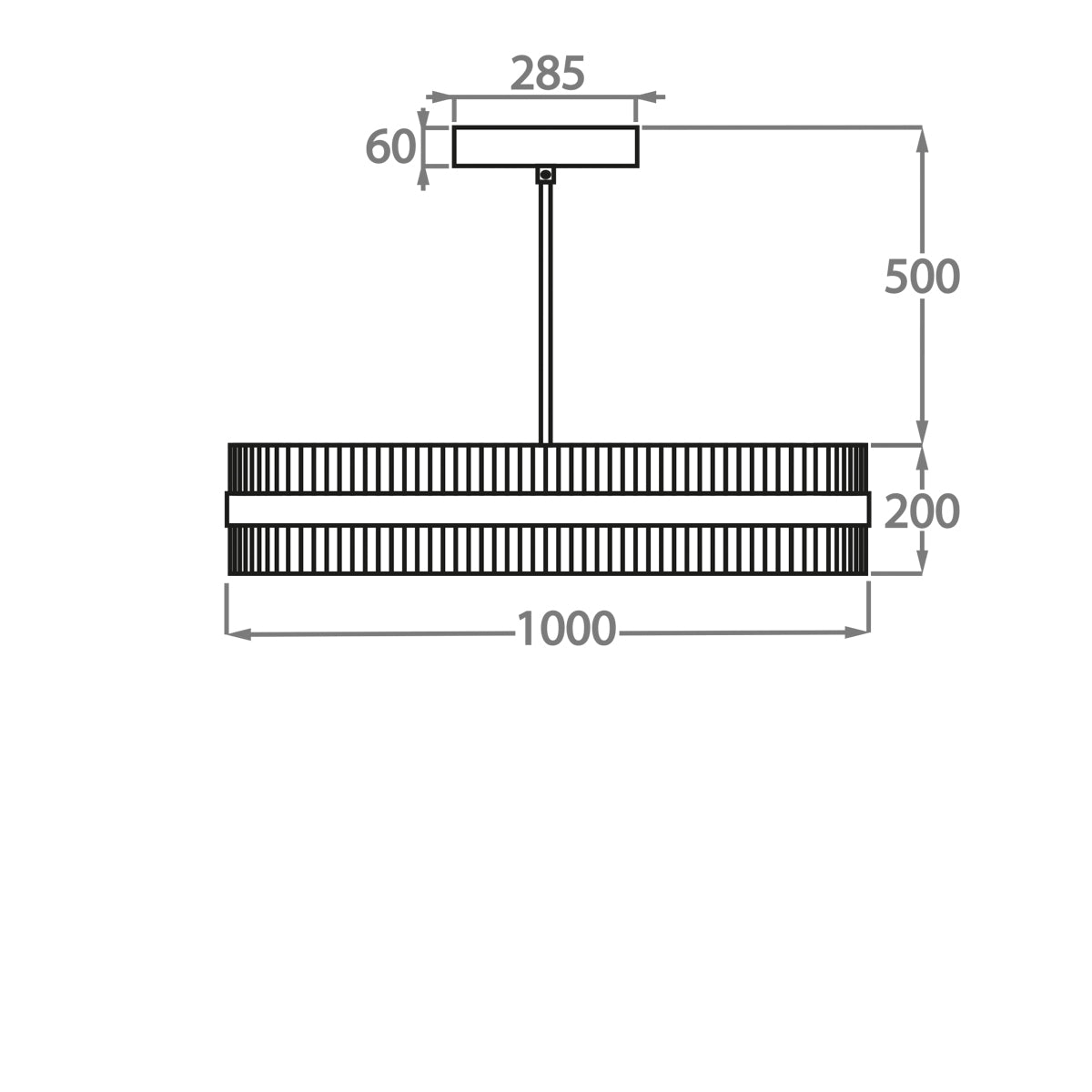 ثريا ذات قضيب زجاجي ذات طبلة مستديرة من رايلايت