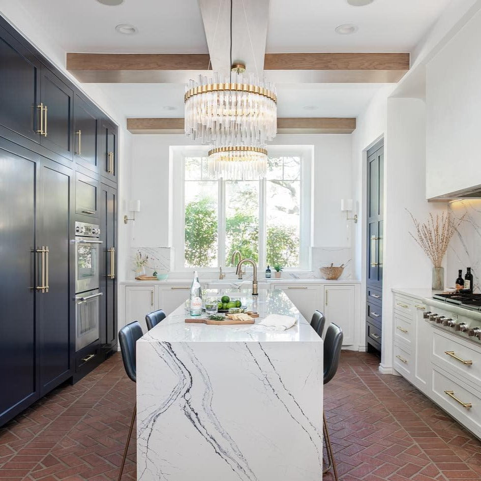 Moderne ronde glazen kroonluchter voor woon-/eetkamer/slaapkamer 