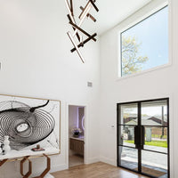 Moderne verticale geometrische aluminium hanglamp voor trap/hal/hoog plafond 