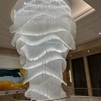 Luxe kroonluchter met palmboomglasstaven voor hotels, restaurants, villa's en trappenhuizen