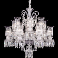 Luxury Elegant Floral Lampshade Crystal Chandelier for Low-ceiling/Apartment